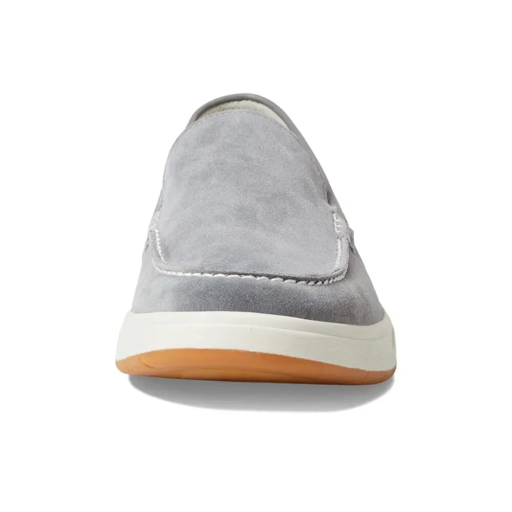 Florsheim Heist Moc Toe Men's Venetian Loafer Grey Slip On Suede 9.5 Wide 2E